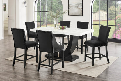 Larry 7-Piece Counter-Height Dining Set | Black & White