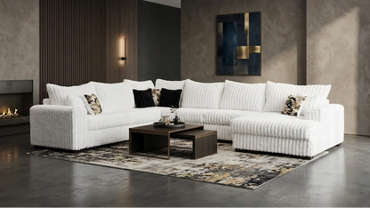 Texas Sectional | Eggshell | Oversized Chaise Sectional