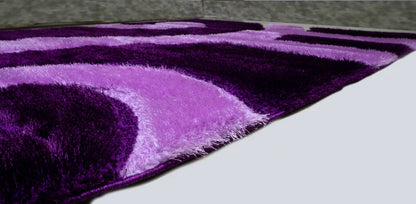 3D Shaggy PURPLE Area Rug