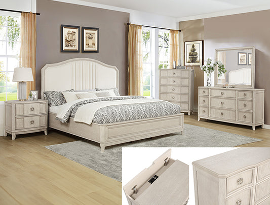Napoli Bedroom Set | B1140 | 5PC Queen & King with USB Charging