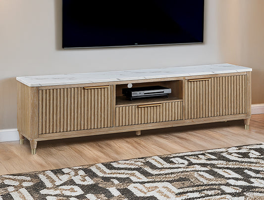 KARA TV STAND-CERUSED NATURAL