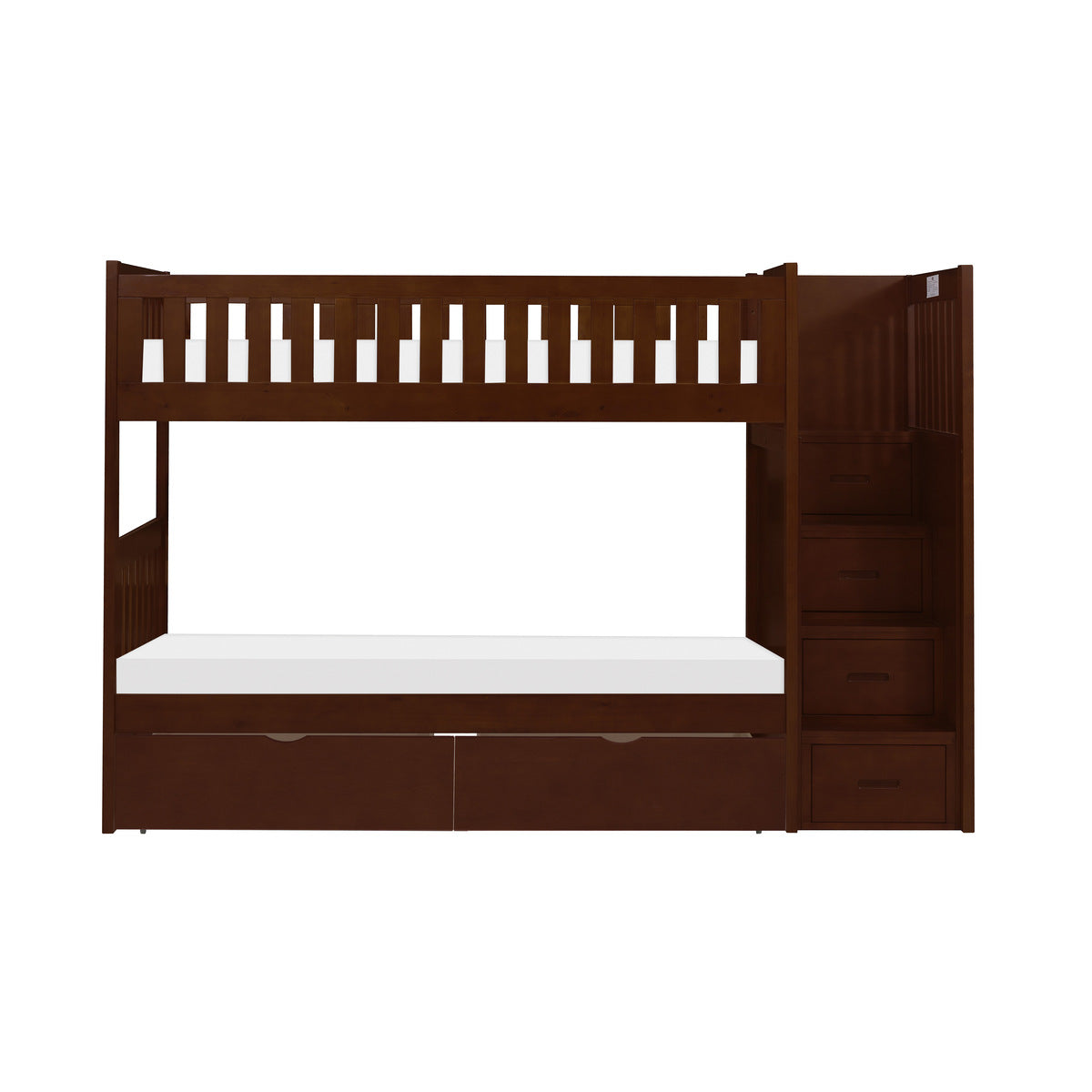 B2013SBDC-1*T Twin/Twin Step Bunk Bed with Storage Boxes