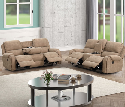 Titan1001-Latte OVERSIZED 2pc Reclining Set