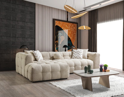 Ivy 110-Inch Tufted Bouclé Sectional | Sand | LAF