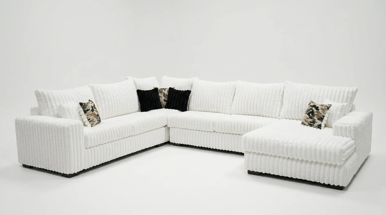 Texas Sectional | Eggshell | Oversized Chaise Sectional