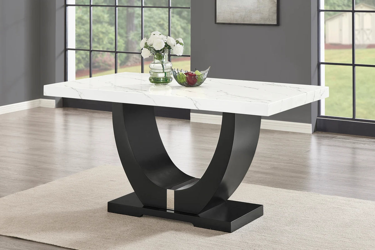 Larry 7-Piece Counter-Height Dining Set | Black & White