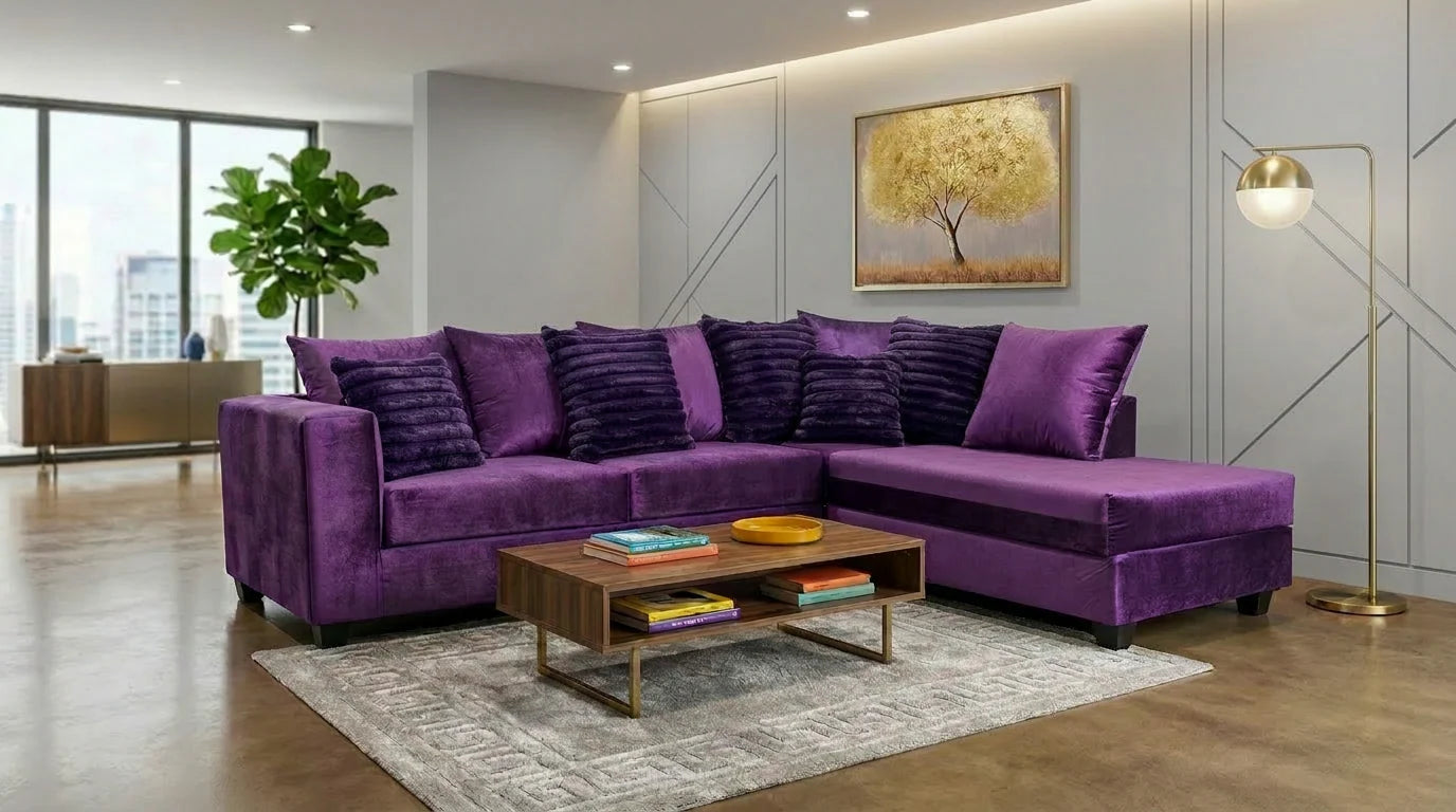 Kora Purple Velvet Sectional