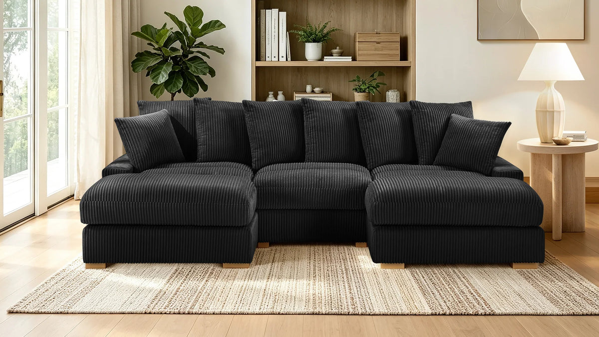 Azura Black Corduroy Modular Sectional