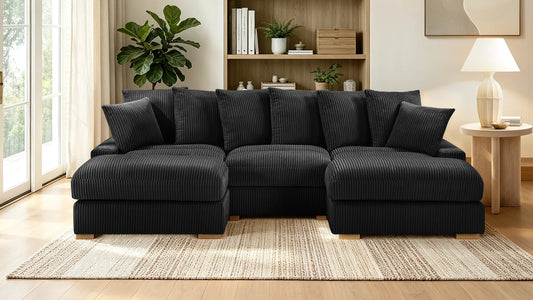 Azura Black Corduroy Modular Sectional