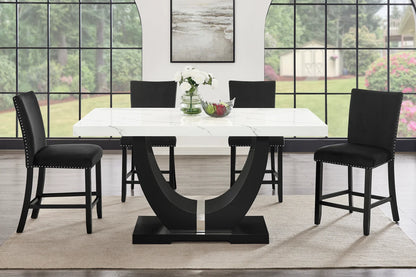 Larry 7-Piece Counter-Height Dining Set | Black & White