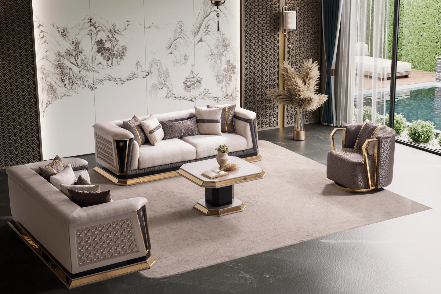 Diamond Collection Sofa Set