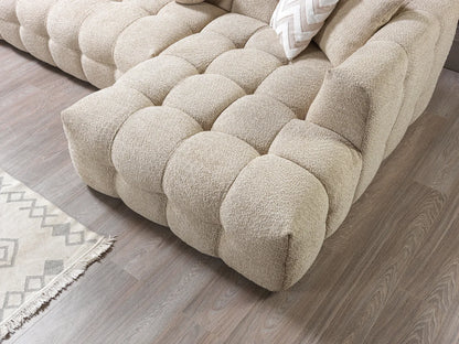 Ivy 110-Inch Tufted Bouclé Sectional | Sand | RAF