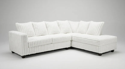 Berlin Sectional | Eggshell | Corduroy Channel-Tufted Chaise