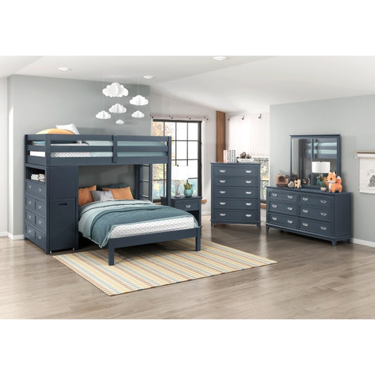 Sloane Twin/Full Loft Bunk Bed with Chest and Hidden Desk