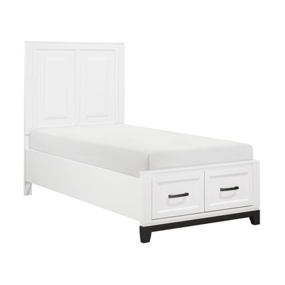 Twin Platform Bed with Footboard Storage