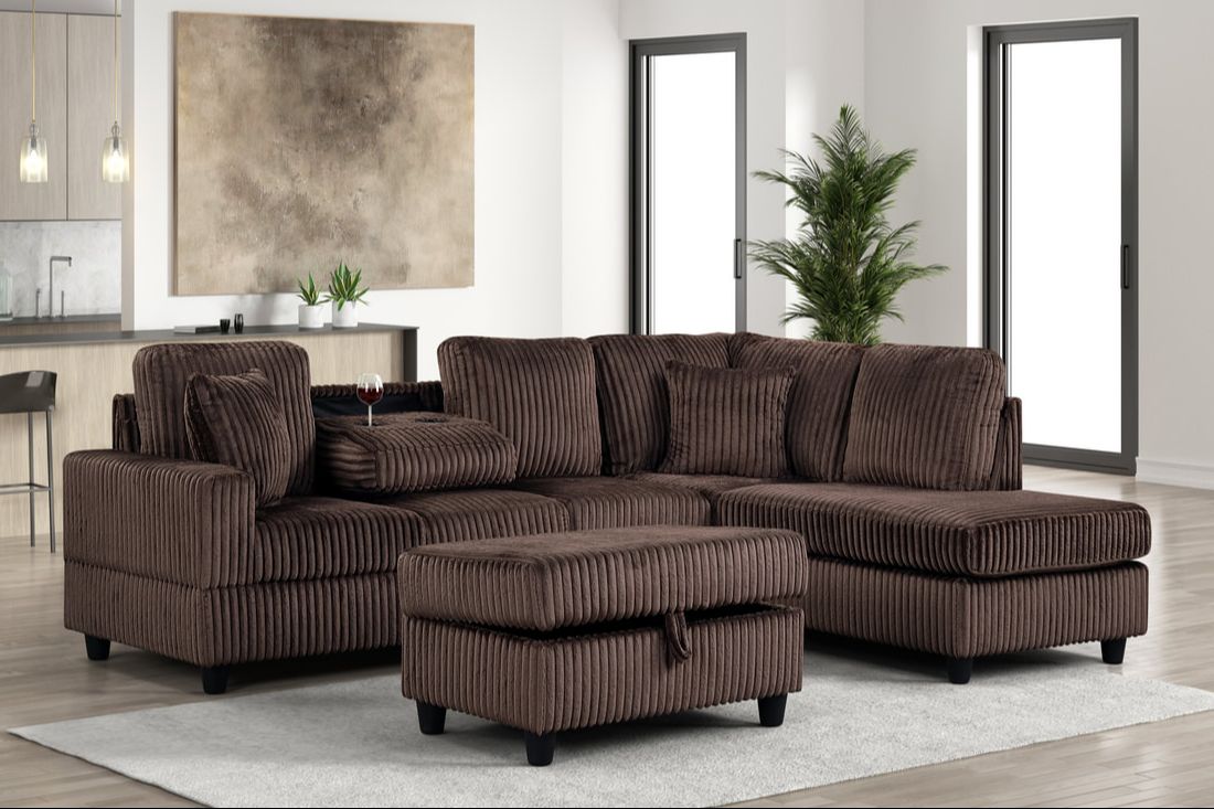 Rocket Chocolate Reversible Sectional