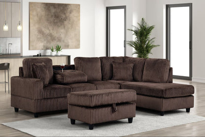 Rocket Chocolate Reversible Sectional
