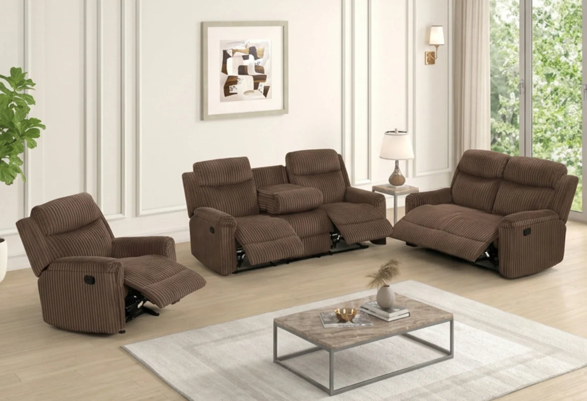 Grace Brown Corduroy Reclining Living Room Collection