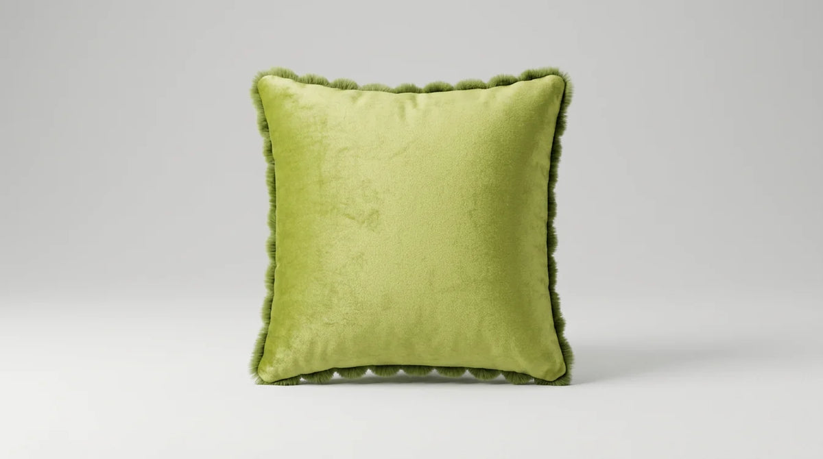 Kora Velvet Sectional with Chaise | Lime Green