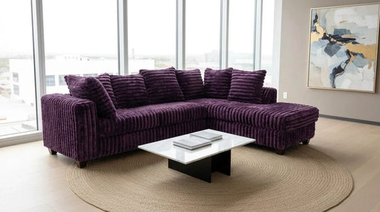 Berlin Corduroy Sectional | Purple