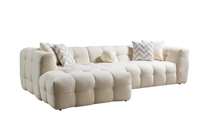Ivy 110-Inch Tufted Bouclé Sectional | Ivory | LAF