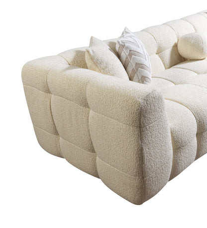 Ivy 110-Inch Tufted Bouclé Sectional | Ivory | RAF