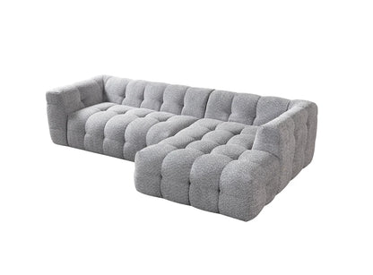 Ivy 110-Inch Tufted Bouclé Sectional | Gray | RAF