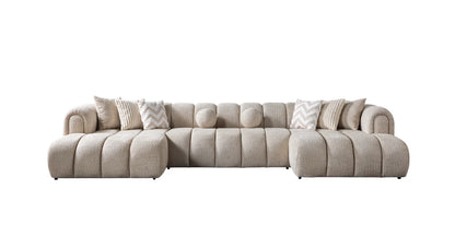 Lis 147-Inch Bouclé Double-Chaise Sectional | Sand