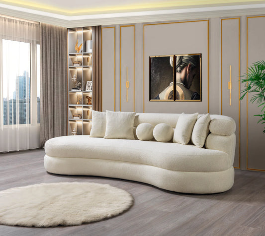 Chaise Lounge Larissa Ivory Boucle 106"Estoy