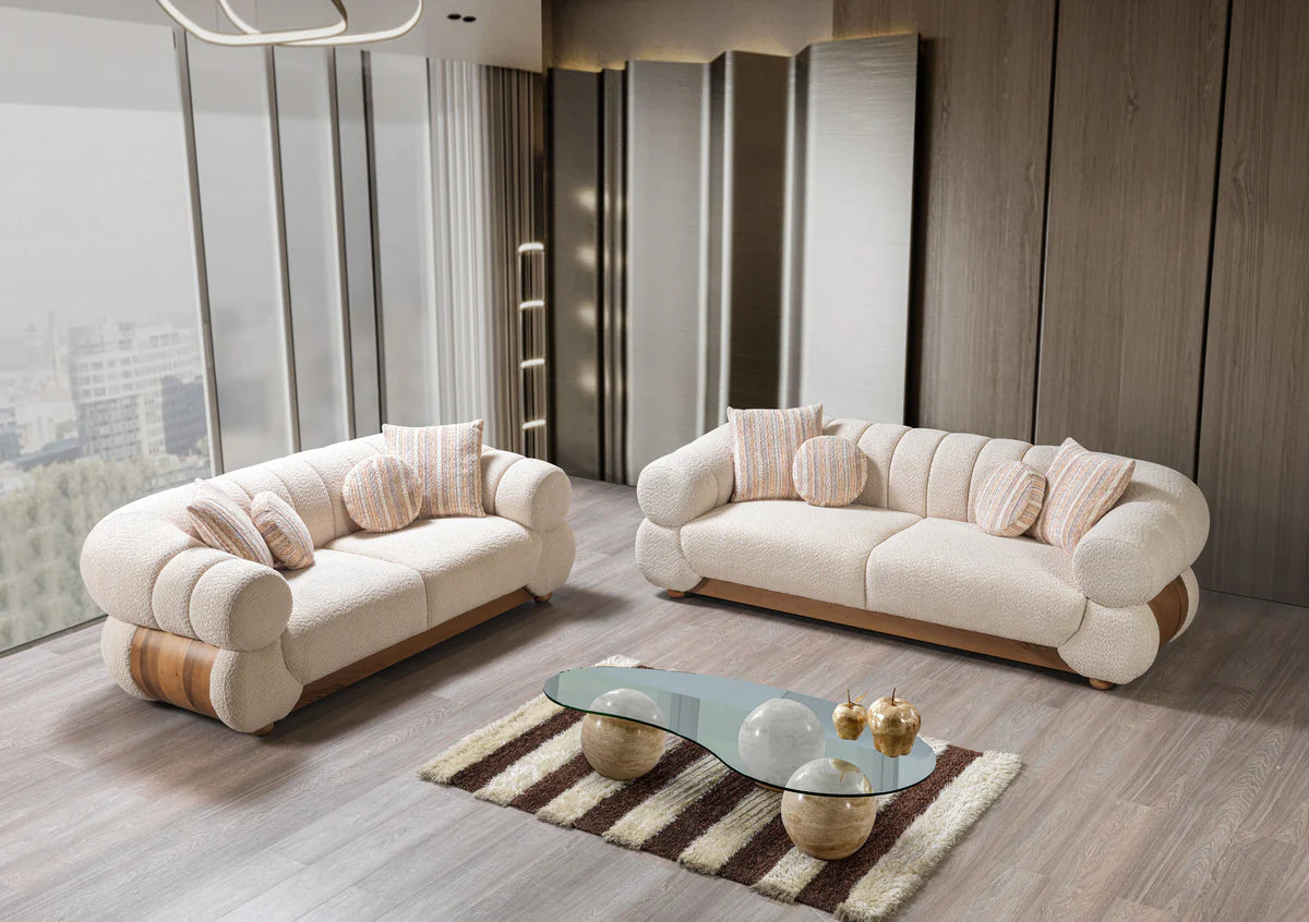 Destina Ivory Boucle Sofa & Loveseat