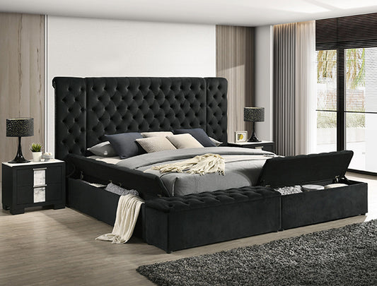 5203BK LILIANA BLACK BED FRAME