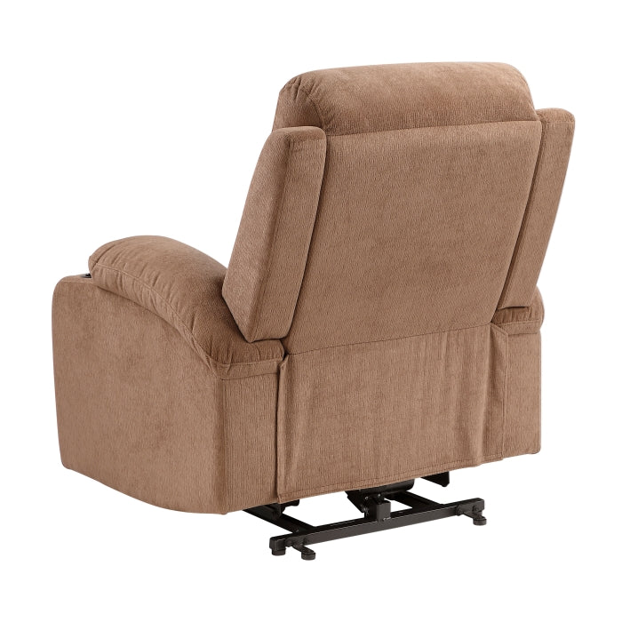 Sereno Brown Power Lift Recliner with Massage, Heat & USB Charging