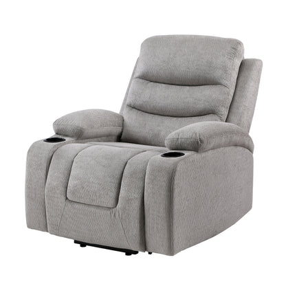 Sereno Gray Power Lift Recliner with Massage, Heat & USB Charging