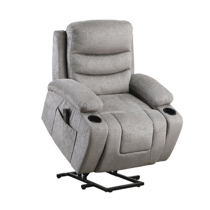Sereno Gray Power Lift Recliner with Massage, Heat & USB Charging