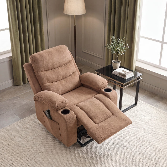 Sereno Brown Power Lift Recliner with Massage, Heat & USB Charging