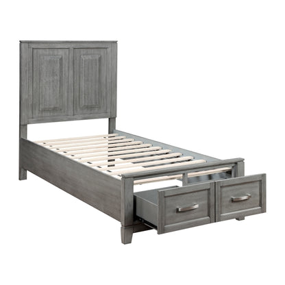 Garretson Twin Platform Bed with Footboard Storage