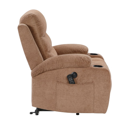 Sereno Brown Power Lift Recliner with Massage, Heat & USB Charging