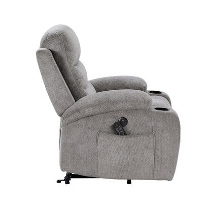 Sereno Gray Power Lift Recliner with Massage, Heat & USB Charging