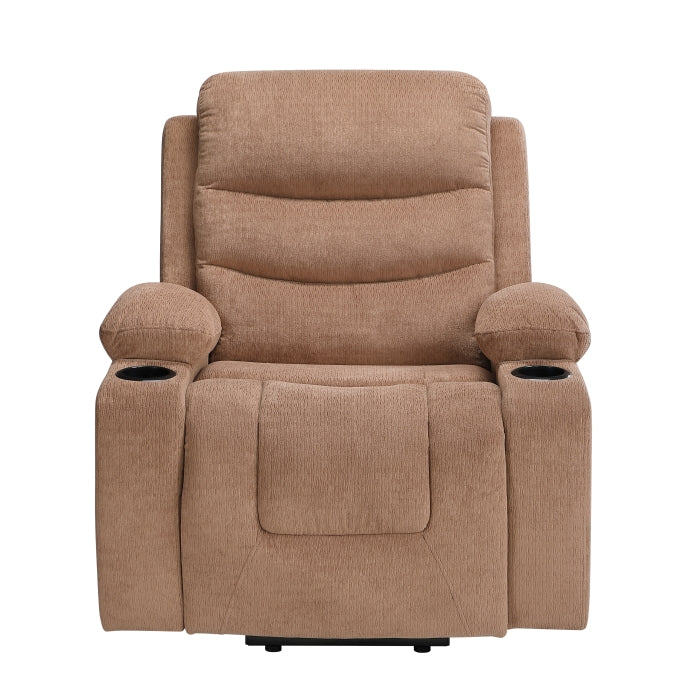 Sereno Brown Power Lift Recliner with Massage, Heat & USB Charging