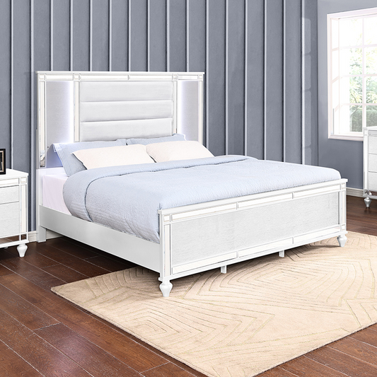 CALIPSO QUEEN BED, WHITE