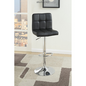 Lenny Upholstered Adjustable Bar Stool Black (Set of 2)