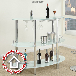 F2059 BAR STAND GLASS WHITE MW