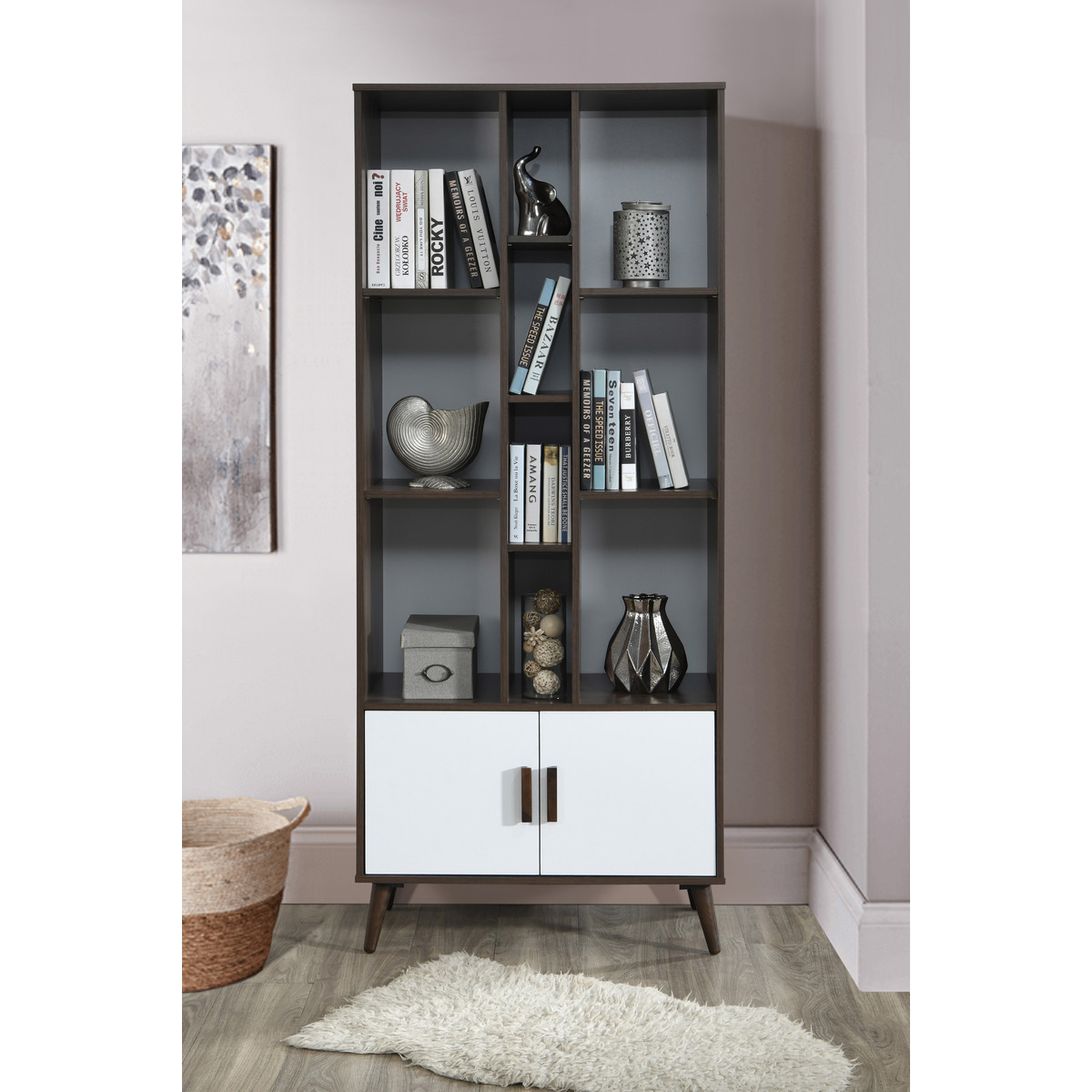 JESSA- 75 in.  Wood Book Shelves