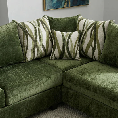 Cactus 2-Piece Sectional Sofa – Moss Green