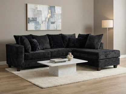 Downy L-Shaped Sectional – Black
