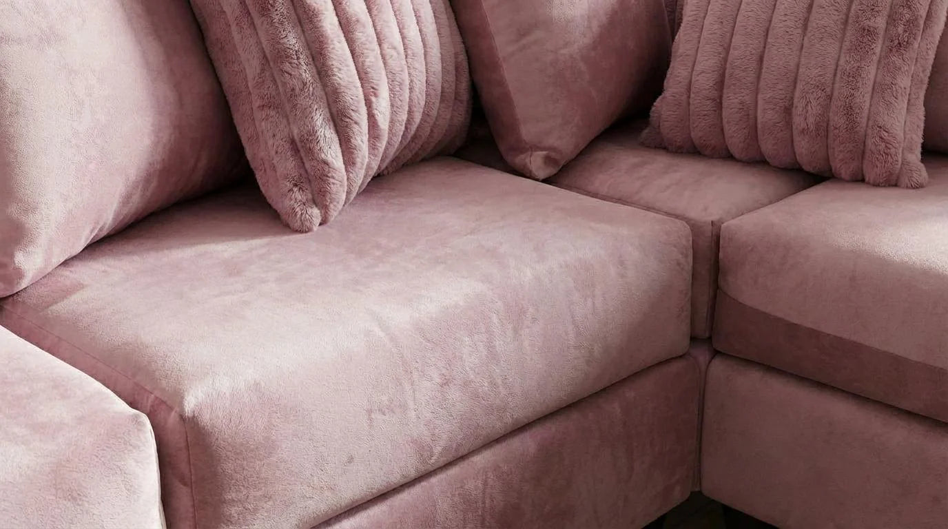 Kora Sectional Sofa – Pink / Fuchsia Fabric