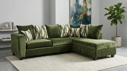 Cactus 2-Piece Sectional Sofa – Moss Green