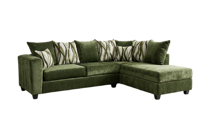 Cactus 2-Piece Sectional Sofa – Moss Green