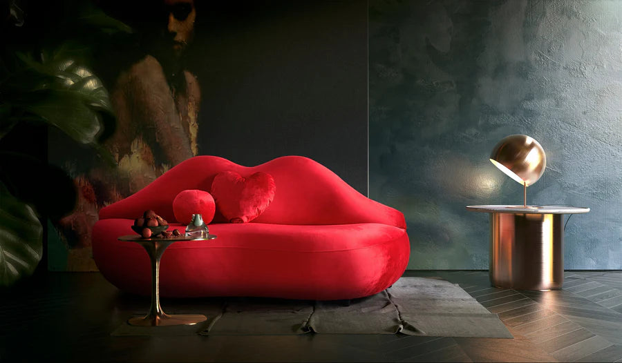 Lips Velvet Loveseat