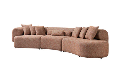 Lena  Boucle 3-Piece Curved 145" Sectional